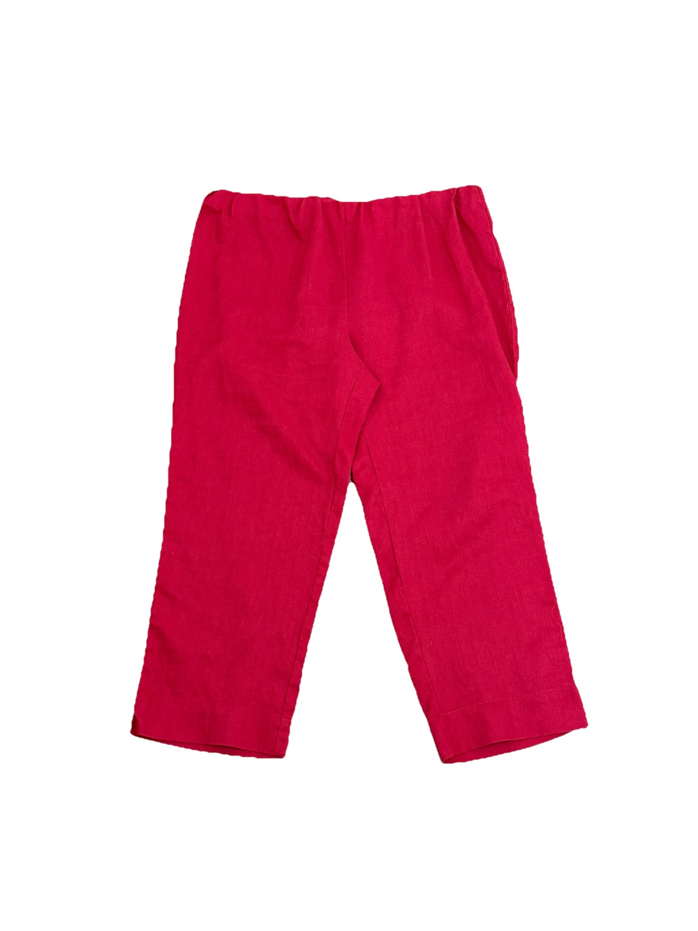 LanTana Casuals Magenta Linen Cropped Pants XL Boho Lagenlook Beach Pull On
